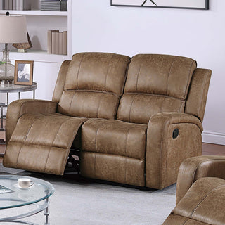 Manual Reclining Loveseat With Horizontal And Vertical Tufting