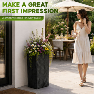 Solhome - Square Planter Box For Patio - Black