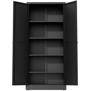 Kitchen Pantry Cabinet With 4 Adjustable Shelves, Heavy Duty Freestanding Organizer
