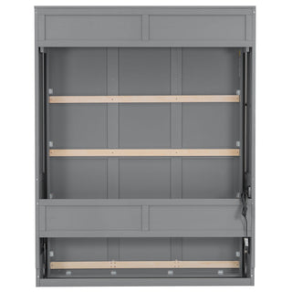 Murphy Bed With Desk, LED Lights & USB Charging Station