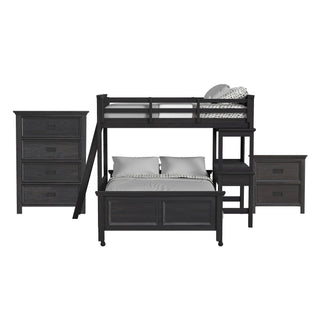 Hampton Kids - Loft With Ladder And Desk With Speaker Bedroom Set