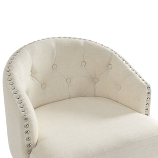 360 Degree Swivel Bar Stool & Stunning Nailhead Trim (Set of 2) - Beige