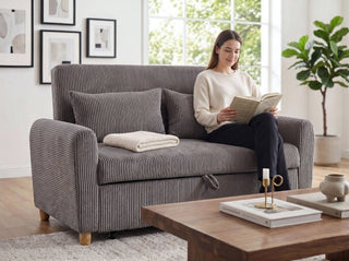 Justine - Convertible Sleeper Loveseat - Brown