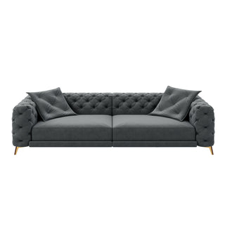 3 In 1 Convertible Sleeper, Deep Seat Pull Out Sofa Bed, Button Tufted