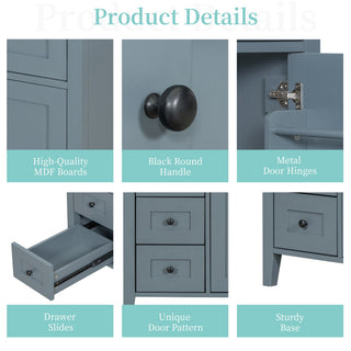 Modern Bathroom Vanity With Sink, 3 Drawers And Adjustable Shelf