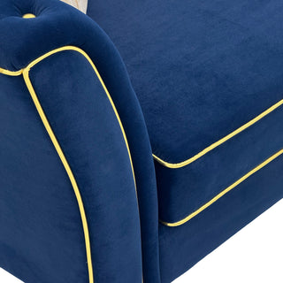 3 Person Sofa With Deep Seat, Tufted Backrest