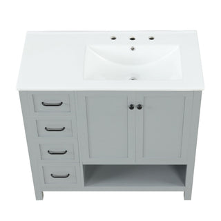 Modern Bathroom Vanity With Sink Top, 2 Doors And 2 Drawers
