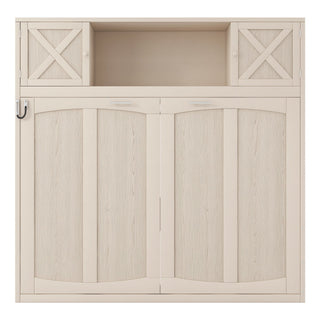 Rustic Casual Murphy Bed With Storage Cabinets