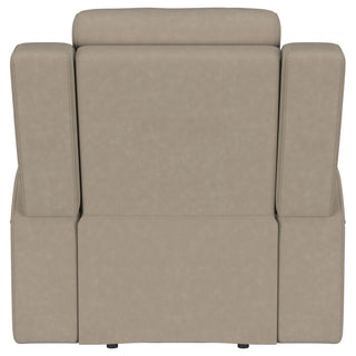 Slater - Upholstered Recliner Chair With Manual Recline - Taupe