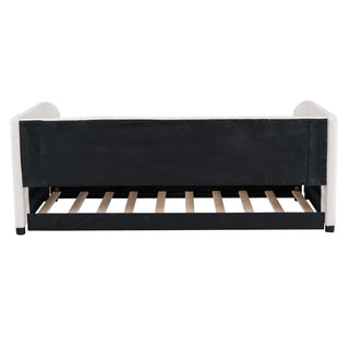 Upholstered Daybed With Ergonomic Design Backrest