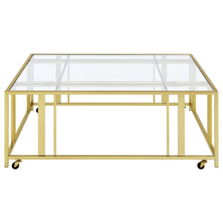 Square Coffee Table - Brushed Brass