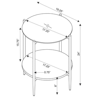 Jackel - 2 Piece Round Coffee And End Table Set - Gold