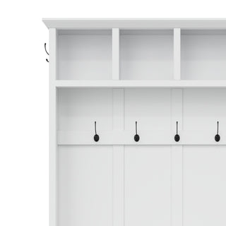 Hall Tree With Storage Bench Mudroom Coat Rack With 6 Hooks