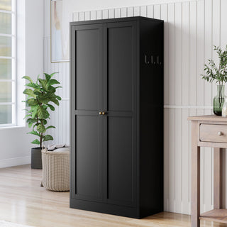 Kitchen Pantry Cabinet With 4 Adjustable Shelves, Heavy Duty Freestanding Organizer