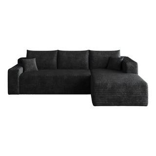 Cloud Sectional Sofa, Comfort U-Shaped Sofa For Living Room - Black