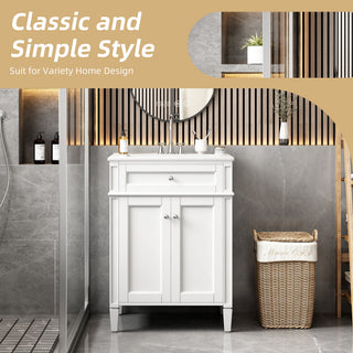 Bathroom Vanity With 2 Doors And Tip Out Drawer, Soft Closing Hinges