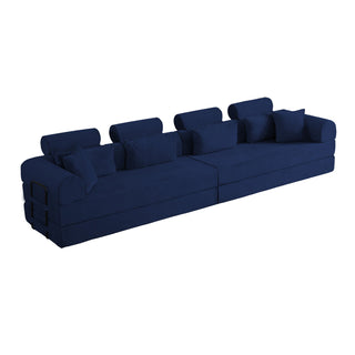 Modern L-Shape Modular Sectional Sofa, Compressed Design
