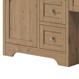 Double Sink Bathroom Vanity With Countertop, 2 Ceramic Sinks, 6 Drawers, Soft Close Design