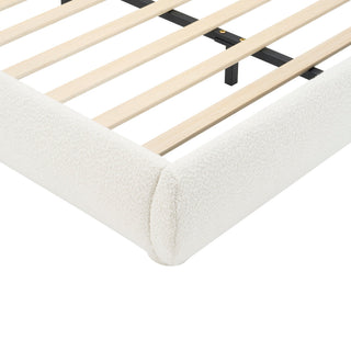 Upholstered Simple Modern Bedroom Bed With Curved Headboard