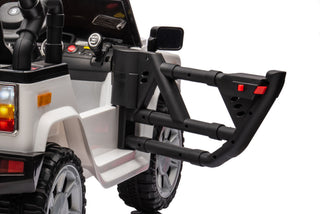 12V7A 30W*2 Four-Wheel Drive Seat One Button Start, Forward And Backward, High And Low Speed, Music, Front Light, Power Display, Two Doors Can Open, 2.4G R / C, Seat Belt Four Wheel Absorber