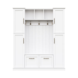 Hall Tree With 4 Side Cabinets