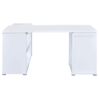 Tona - L-Shape Computer Desk With 3 Drawers And 5 Shelves