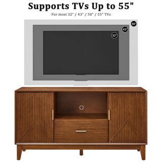 TV Stand With Drawer And Cabinets - Brown