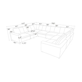 Upholstered Large Seating Modular Design Sectional