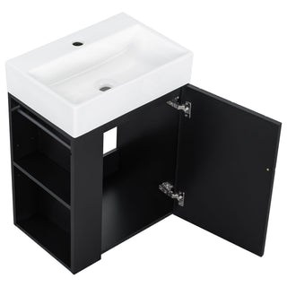 Modern Bathroom Vanity With Sink, Diamond Pattern Doors
