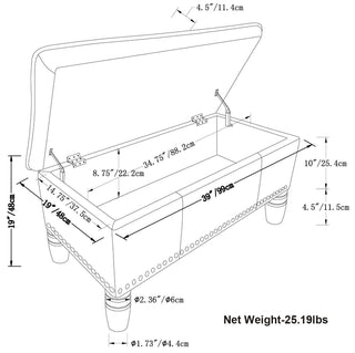 Emily - Storage Ottoman - Cognac