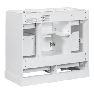 Modern Bathroom Vanity Base Only, 6 Drawer Storage With Adjustable Shelf