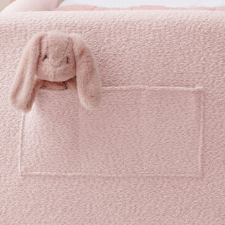 Cute Rabbit Ear Upholstered Platform Bed Frame With Safety Rail