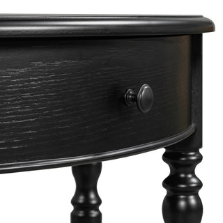 Half Moon Console Table With Drawer & Shelf