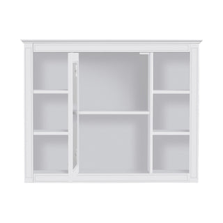 Bathroom Vanity With Mirror Cabinet, Single Sink With 2 Soft Closing Doors And 4 Drawers