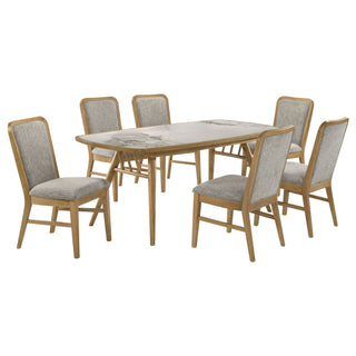 Teleli - 7 Piece Dining Set - Natural / Gray