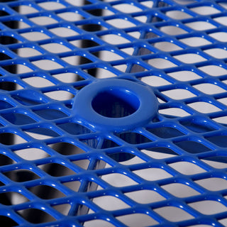 Square Outdoor Steel Picnic Table, With Umbrella Pole