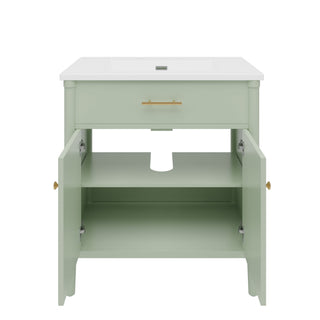 Bathroom Vanity With Sink, Soft Close Doors And Adjustable Shelf