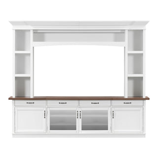 Extra Long TV Stand With 7 Color LED Lights, Adjustable Shelves & Storage Cabinets