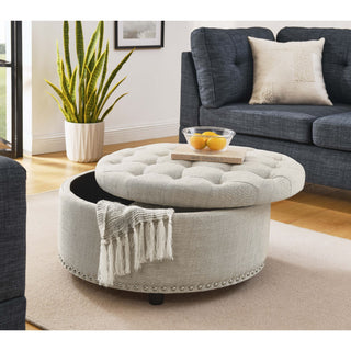Tufted Storage Ottoman With Upholstery
