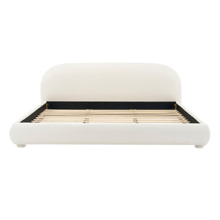 Upholstered Simple Modern Bedroom Bed With Curved Headboard