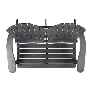 Outdoor Adirondack Rocking Loveseat With Hand Crafted Details
