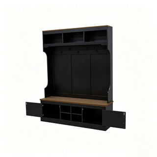 Farmhouse Hall Tree With Bench And Shoe Storage