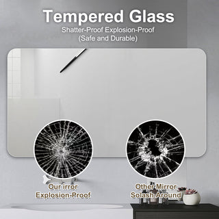 Bathroom Vanity Mirror, Wall Mounted Mirror For Bathroom Anti-Fog Waterproof - Clear
