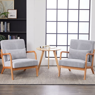 Accent Arm Chair With Pillow Upholstered