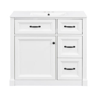 Modern Bathroom Vanity With Sink, 4 Drawers, Soft-Close Door, Adjustable Shelf