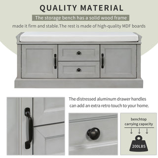 Hearth & Haven Daisy - Storage Bench With 2 Drawers And 2 Cabinets