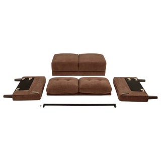 Heather - Track Arm Tufted Accent Chair - Rust