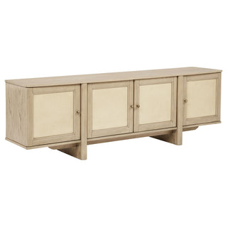 Kimpton - 4 Door Cane TV Stand Media Console - Beige
