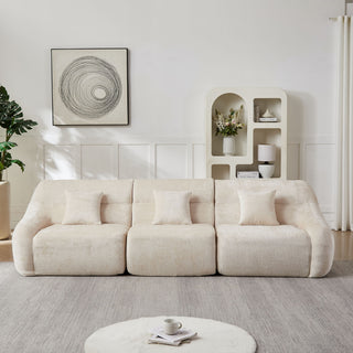 Luxury Curved Corner Sectional Sofa With 4 Pillows