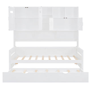 Daybed With All-In-One Cabinet And Shelf